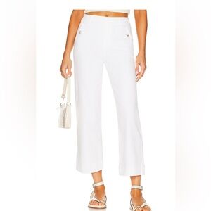 Spanx Stretch Twill Cropped Wide Leg Pant in Bright White. Functional Pockets. M